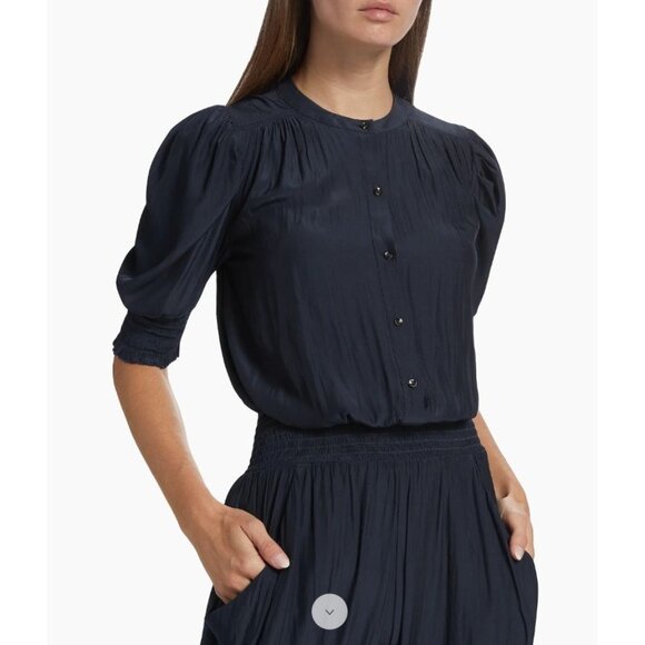 Ramy Brook Women's Black Tracey Button-Front Crop Jumpsuit Size XL 2565 - Picture 7 of 15